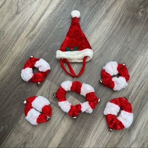 Dog Santa Hat & Jingle Cuff Set